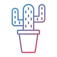 Cactus Line Gradient Icon vector