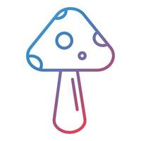 Spring Mushroom Line Gradient Icon vector