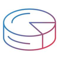 3D Pie Chart Line Gradient Icon vector