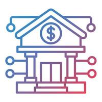 Online Banking Line Gradient Icon vector
