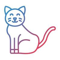 icono de gradiente de línea de gato vector