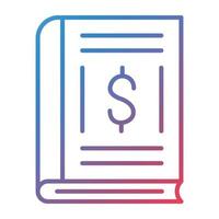Accounting Book Line Gradient Icon vector