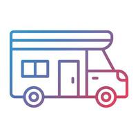 Camper Van Line Gradient Icon vector