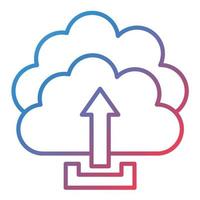 Cloud Upload Line Gradient Icon vector