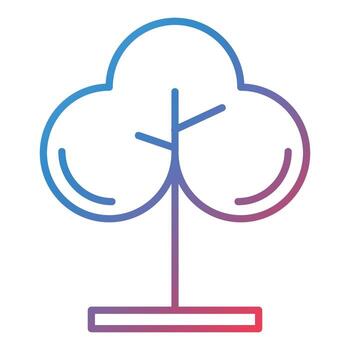 Tree Line Gradient Icon vector