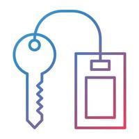 Hotel Key Line Gradient Icon vector