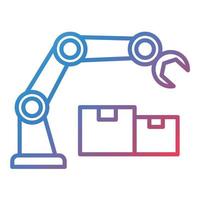 Robot Arm Line Gradient Icon vector