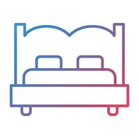 Bed Line Gradient Icon vector