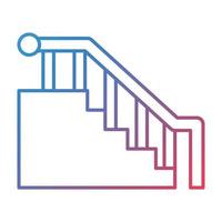 icono de degradado de línea de escaleras vector