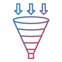 Funnel Chart Line Gradient Icon vector