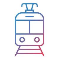 Tramcar Line Gradient Icon vector