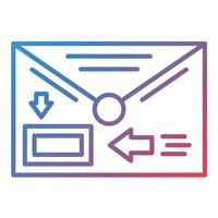 Post Stamp Line Gradient Icon vector