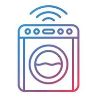 Smart Washing Machine Line Gradient Icon vector