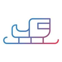 Sled Line Gradient Icon vector
