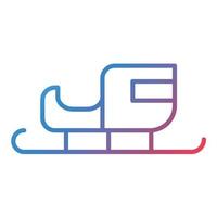 Sled Line Gradient Icon vector