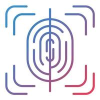 Fingerprint Scan Line Gradient Icon vector