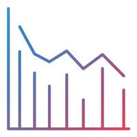 Declining Line Graph Line Gradient Icon vector