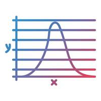 Bell Curve on Graph Line Gradient Icon vector