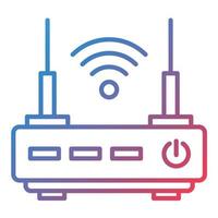 Wifi Router Line Gradient Icon vector