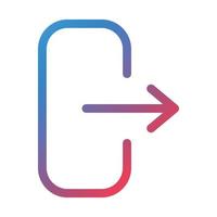 Logout Line Gradient Icon vector