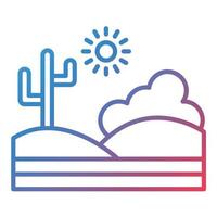 Desert Landscape Line Gradient Icon vector