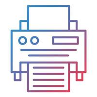 Printer Line Gradient Icon vector