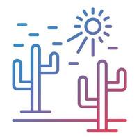Desert Heat Line Gradient Icon vector