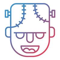 icono de gradiente de línea frankenstein vector