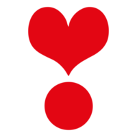 Heart shape exclamation mark on Transparent Background png