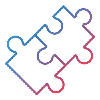 Puzzle Line Gradient Icon vector