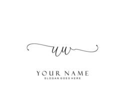 Initial UW beauty monogram and elegant logo design, handwriting logo of initial signature, wedding, fashion, floral and botanical with creative template. vector