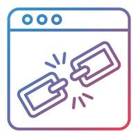 Broken Link Line Gradient Icon vector