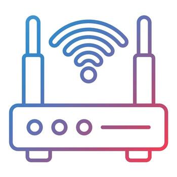 icono de gradiente de línea de conexión wifi vector