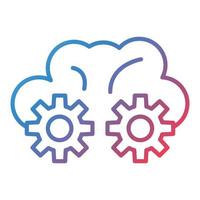 Cloud Settings Line Gradient Icon vector