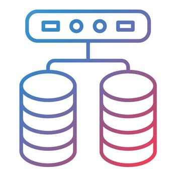 Big Data Line Gradient Icon vector
