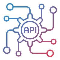 API Line Gradient Icon vector