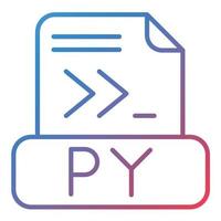 icono de degradado de línea de archivo de Python vector