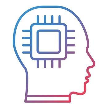 icono de gradiente de línea de memoria vector