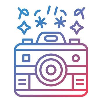 New Year Camera Line Gradient Icon vector