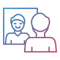 Self Awareness Line Gradient Icon vector