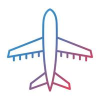 Airplane Line Gradient Icon vector