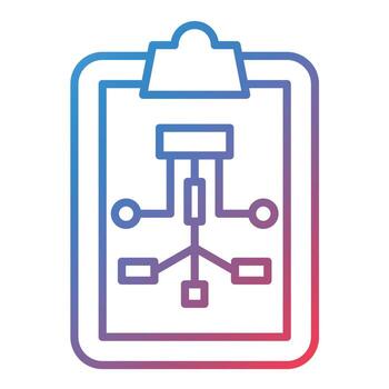 icono de gradiente de línea de flujo de trabajo vector