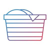 Laundry Basket Line Gradient Icon vector