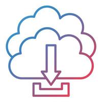 Cloud Download Line Gradient Icon vector