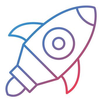 Rocket Line Gradient Icon vector