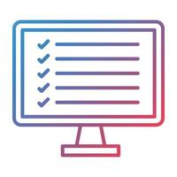 Online Survey Line Gradient Icon vector