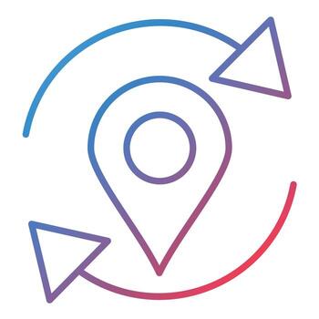 icono de gradiente de línea de ubicación de actualización vector