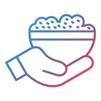 icono de gradiente de línea de donación de alimentos vector