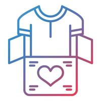 icono de gradiente de línea de donación de ropa vector