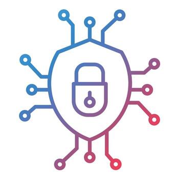 Data Security Line Gradient Icon vector
